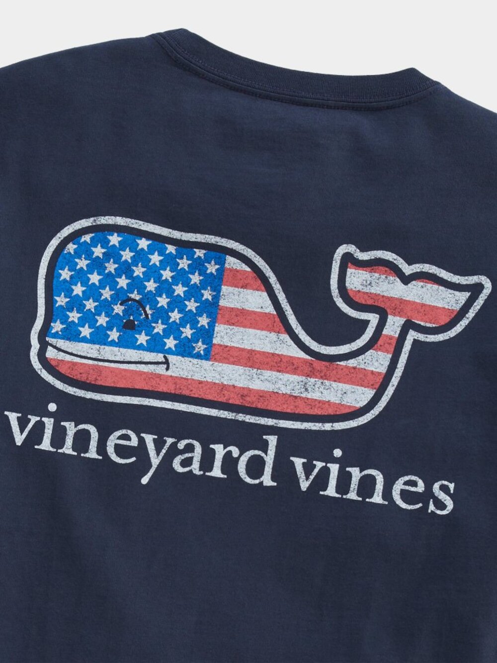 NWT Vineyard Vines Men's SZ SMALL Flag Whale USA Pocket Graphic T-Shirt